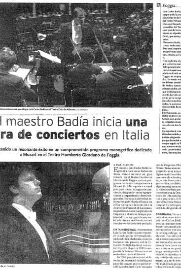 Luis Carlos Badía begins a concert tour with his orchestra (Spain)
