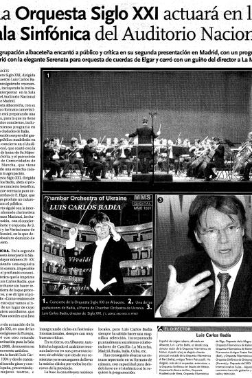 21th Century Orchestra will play at the Auditorio Nacional in Madrid (Spain)