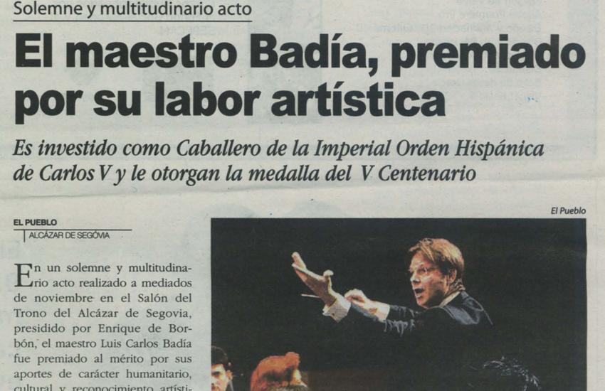 Badia awarded for his artistic work (Spain)